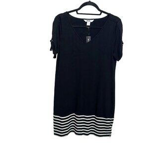White House Black Market Women's  Buckle Sleeve Shift TShirt Dress M NWT